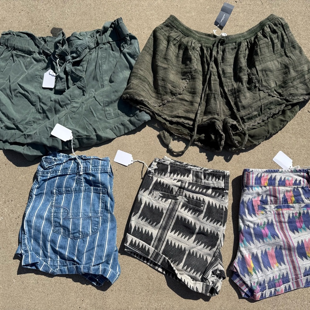 American Eagle Outfitters Women's Cargo Shorts - Green, Blue, Black, Multicolor